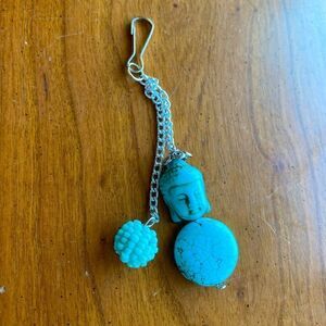 Buddha natural stone turquoise purse charm key charm backpack